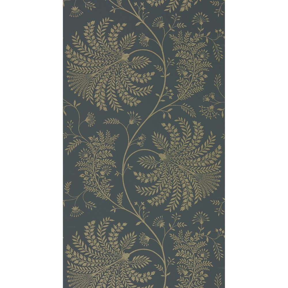 Mapperton Wallpaper 216345 by Sanderson in Graphite Gilver